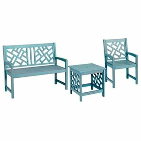 JACK POST 18 in. Blue Distressed Hardwood Portland Patio End Table 242420
